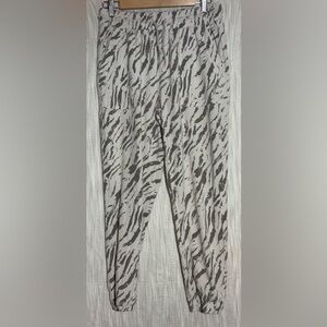 Neon Buddha Gray Zebra Print Joggers